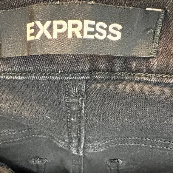 Express Black Ankle Legging High Rise Lace Up Leg Stretch Women's Size 12R - Picture 7 of 9